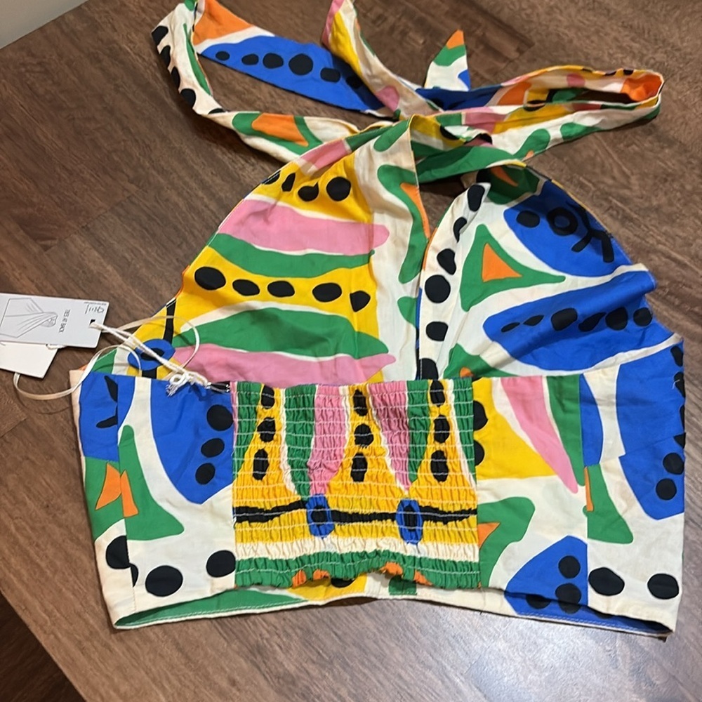 NWT. Joie Colorful Print Halter Top Size Small - Picture 5 of 10